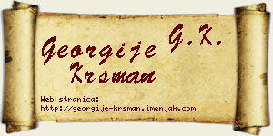 Georgije Krsman vizit kartica